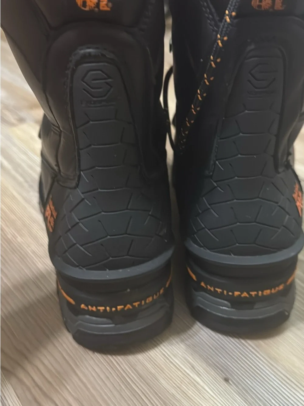 Timberland PRO Men's Black steel toe Work Boots with Orange Accents